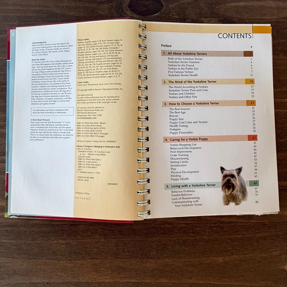 Barron's Dog Bibles Yorkshire Terriers Hardcover Book w/ Bonus Training DVD 2009